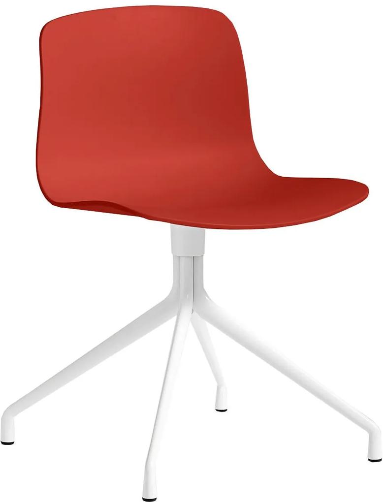 Hay About A Chair AAC10 Stoel Met Wit Onderstel Warm Red
