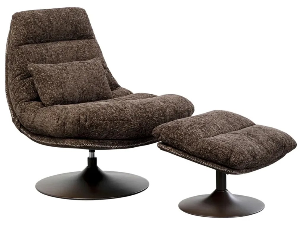 Kare Design Montreal Draai Fauteuil Met Voetenbank