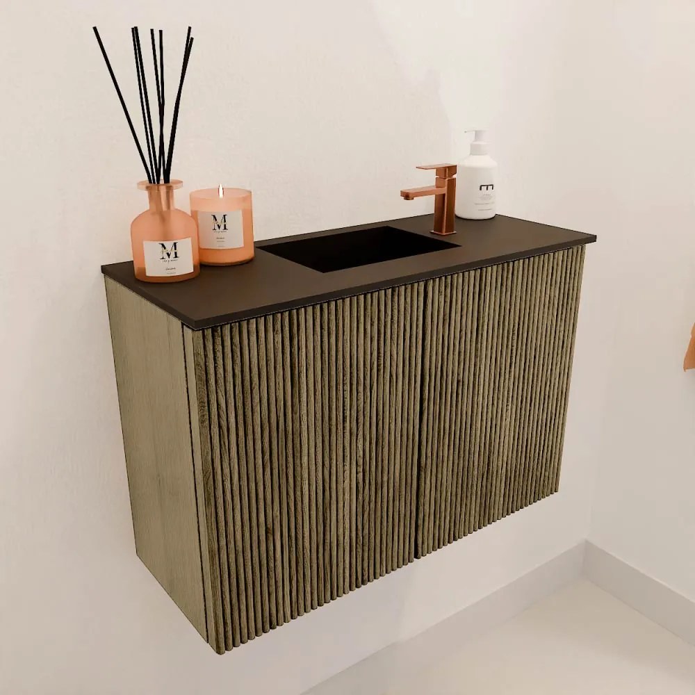 Mondiaz Joya 60cm toiletmeubel dusk met wastafel faye midden 1 kraangat urban