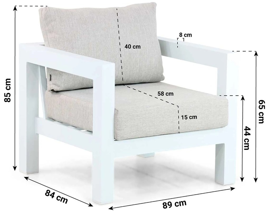 Tuinstoel Aluminium Wit Lifestyle Garden Furniture Luca