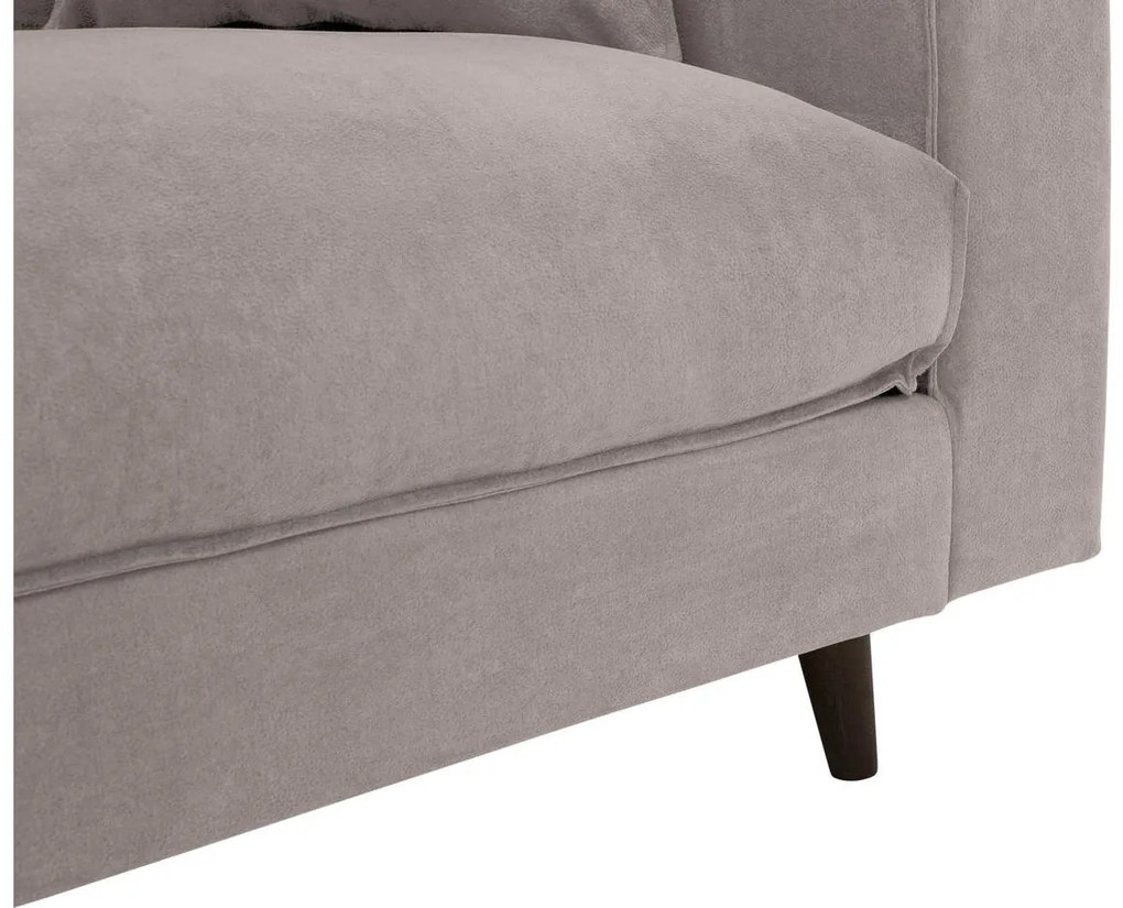 Goossens Bank Jonas beige, stof, 3,5-zits, urban industrieel met ligelement links