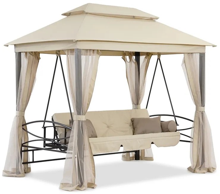 Mooie Premium Garden Point metalen tuinschommel beige