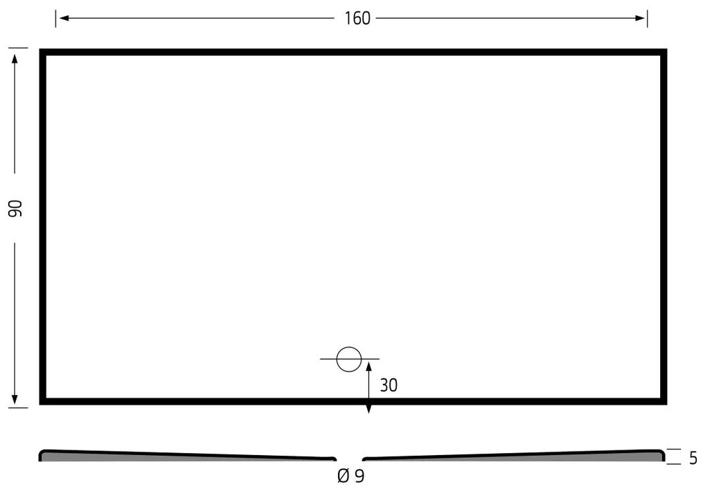 Xenz Flat Plus rechthoekige douchevloer acryl 160x90cm wit glans