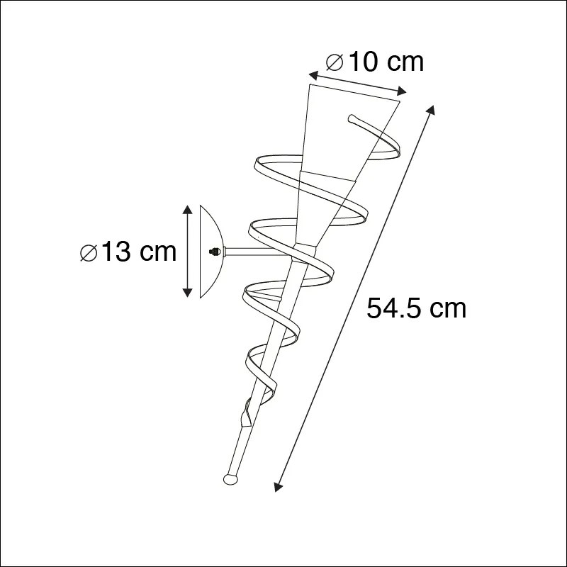 Landelijk wandlamp roestbruin met creme glas - Castle