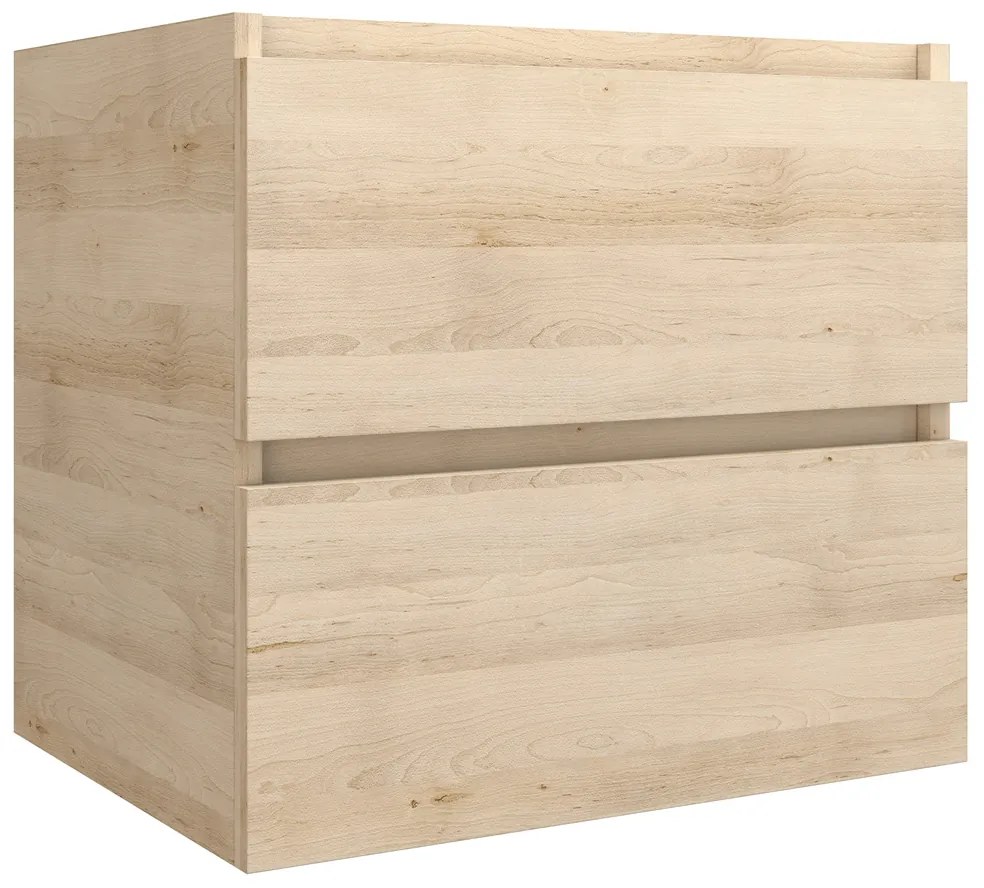 Plieger Kansas badmeubel 60cm met mat witte wastafel zonder kraangat beach eiken