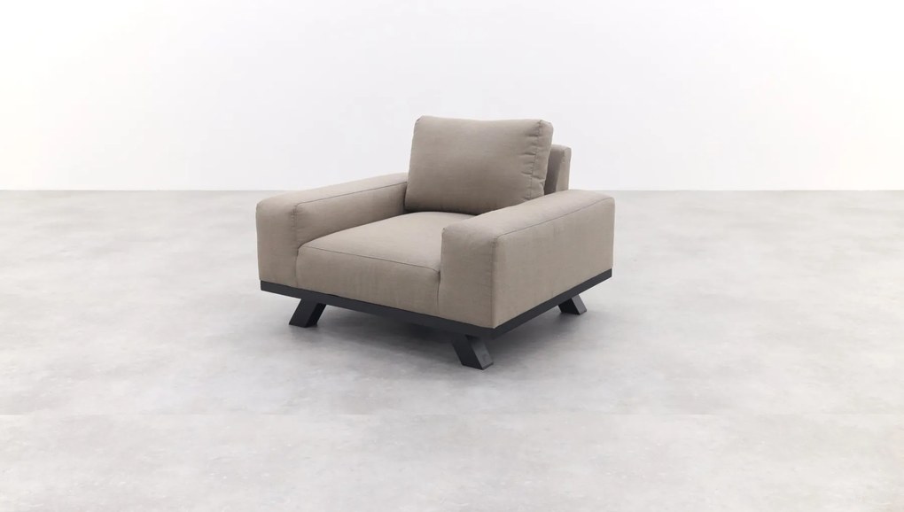 Barcelona Sunbrella stoel-bank loungeset - Taupe - 3-delig