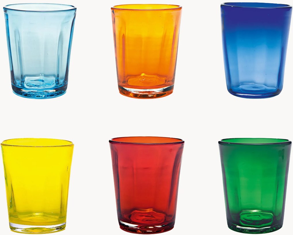 Handgemaakte waterglazen Bei, 6-delig