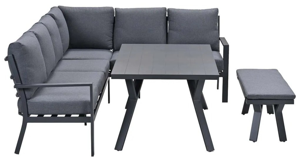 Garden Impressions Senja lounge dining set 4-delig rechts - mystic grijs