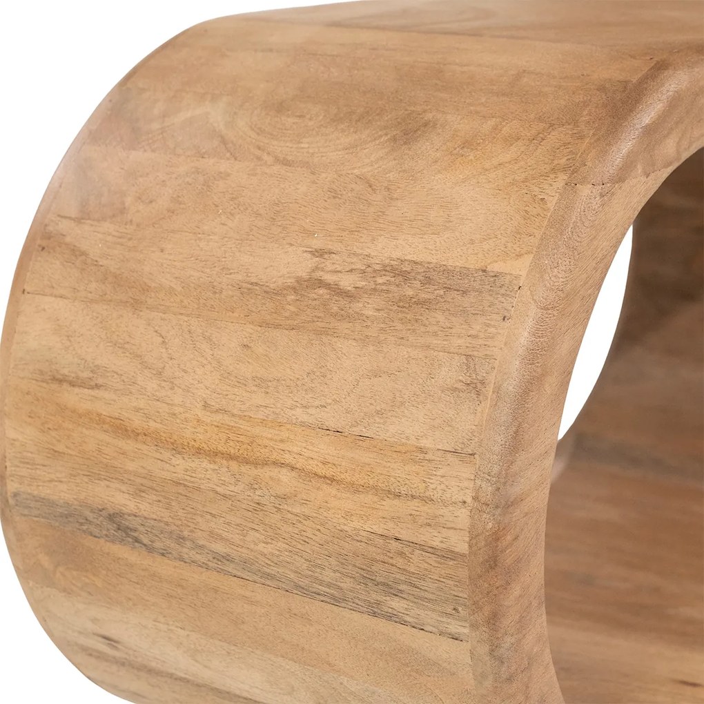 Open Kast Van Mango Hout Laag - 140x31x81cm.