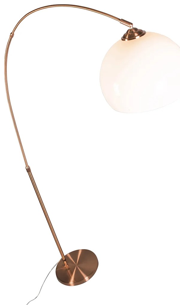 Moderne booglamp koper met witte kap - Arc Basic