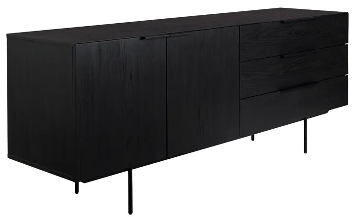 Zuiver Travis Eiken Dressoir Zwart - 180x45x70.5cm.