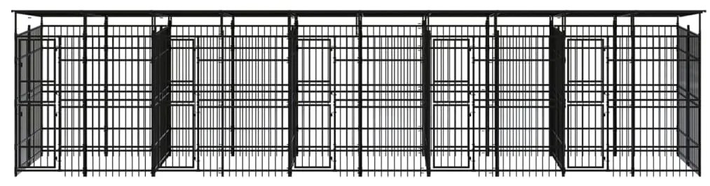 vidaXL Hondenkennel met dak 18,43 m² staal