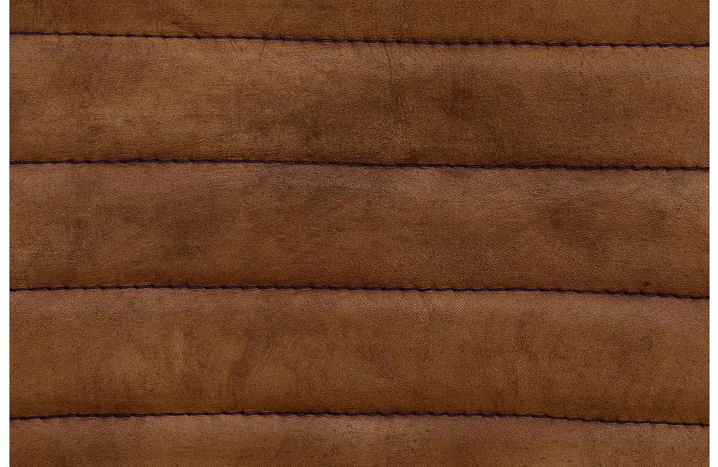 Goossens Eetkamerstoel Mida cognac leer met arm, urban industrieel