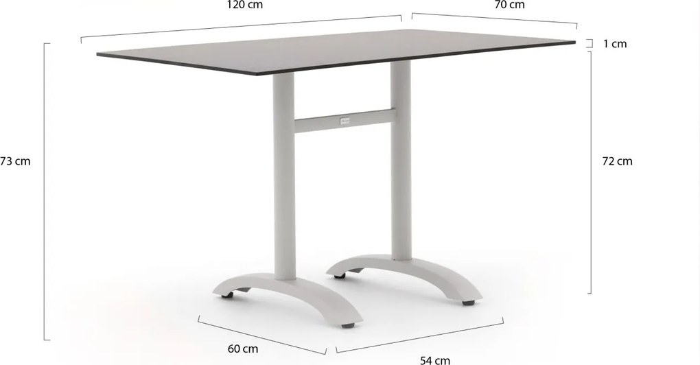Tuin eettafel Bellagio  | Rechthoekig  | Tuintafel Kunststof | 120x70cm | 4 personen | Kees Smit Tuinmeubelen