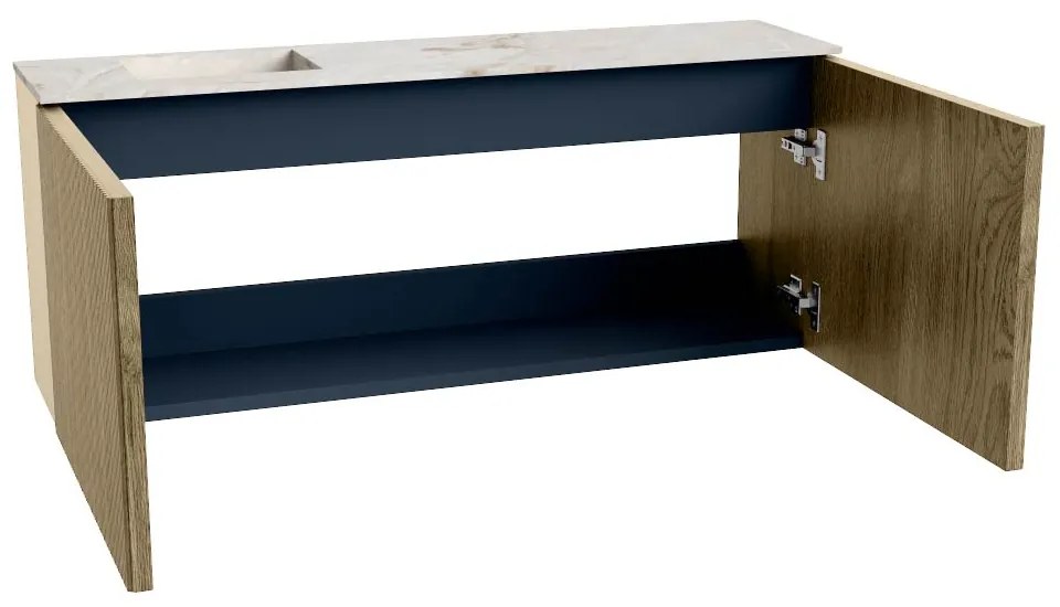 Mondiaz Joya DLux 100cm toiletmeubel dusk met wastafel faye links zonder kraangat frappe