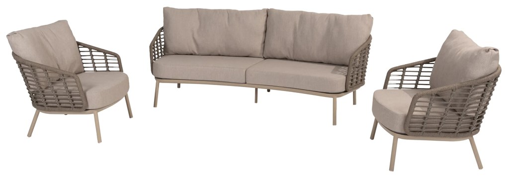 Puglia stoel bank loungeset 3 delig organic latte Taste 4SO