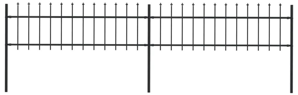 vidaXL Tuinhek met speren bovenkant 3,4x0,6 m staal zwart