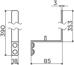 Clou Fold reserverolhouder zwart mat