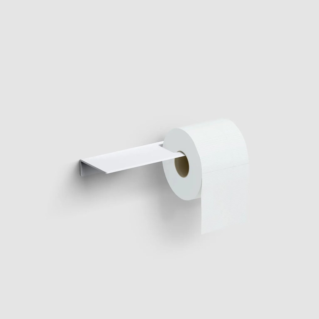 Clou Fold toiletrolhouder met planchet wit mat