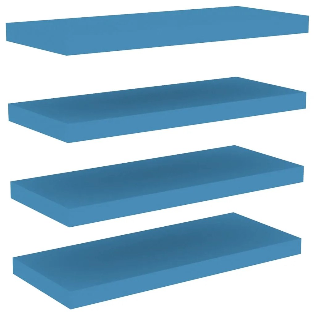 vidaXL Wandschappen zwevend 4 st 60x23,5x3,8 cm MDF blauw