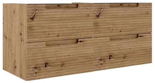 Adema Prime Balance Wastafelonderkast - 120x55x44.9cm - 4 lades - Geintegreerde greep - MDF - Rustiek Eiken 88168 x2