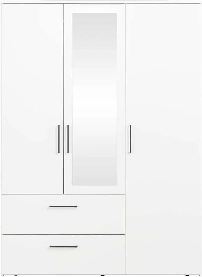 Kledingkast Orleans 3 deurs - wit - 201x145x58 cm - Leen Bakker
