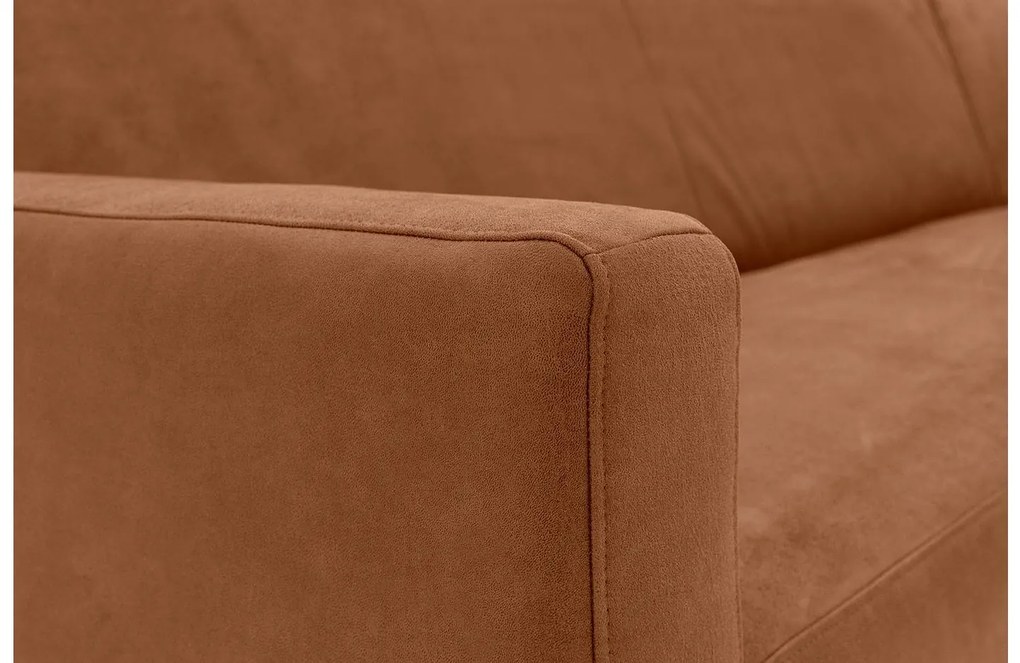 Goossens  Key West cognac, micro leer, 3-zits, modern design