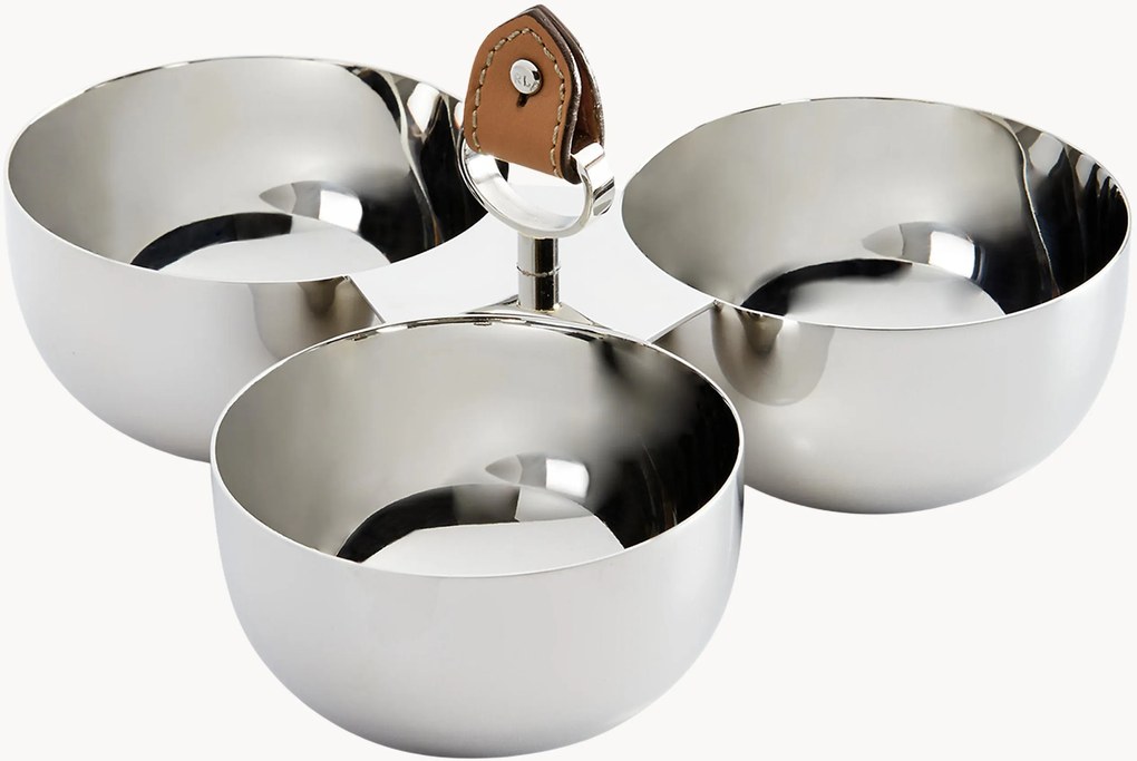 Dipschalen Wyatt met leren handvat, 3-delig