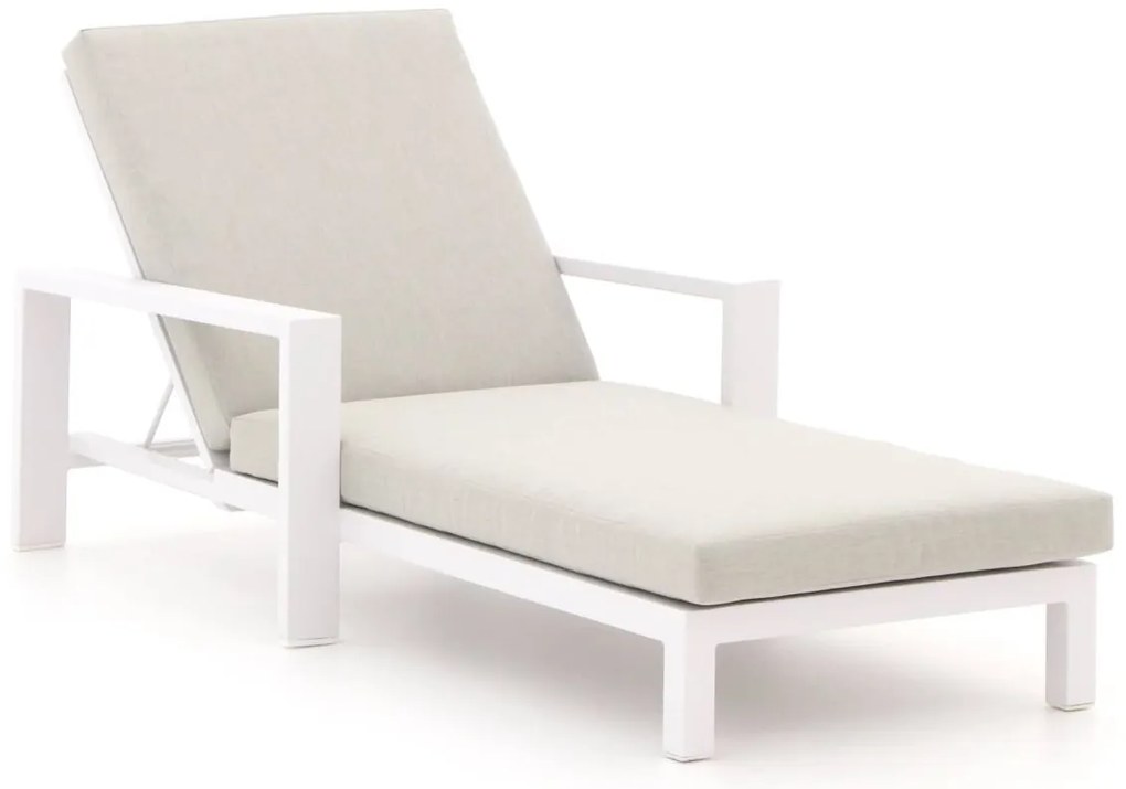 Verstelbaar ligbed Bellagio  | Aluminium | Wit  | Ligbed met wiel | Ligstoel tuin | Strandbed  | Kees Smit Tuinmeubelen