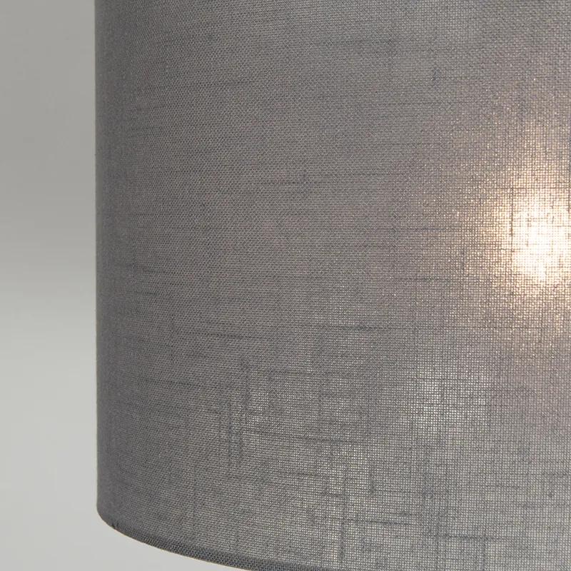 Hanglamp zwart met kap 35 cm grijs verstelbaar 2-lichts - Blitz Modern E27 rond Binnenverlichting Lamp