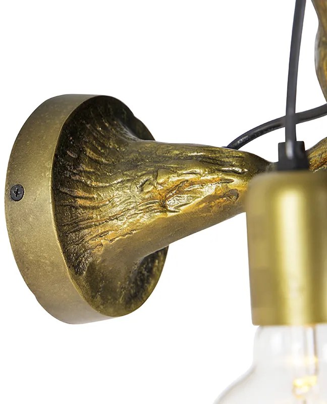 Vintage wandlamp messing - Animal Fugl