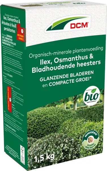 DCM meststof voor Ilex, osmanthus &amp; bladhoudende heesters 1,5kg - Bio