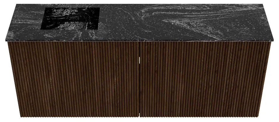 Mondiaz Joya DLux 100cm toiletmeubel walnut met wastafel faye links 1 kraangat lava