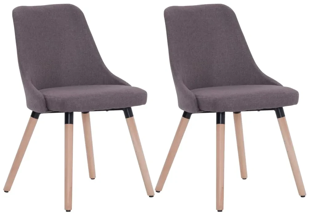 vidaXL Eetkamerstoelen 2 st stof taupe