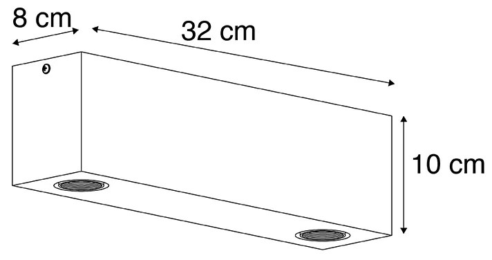 Landelijke plafondspot vintage hout 2-lichts - Bloc