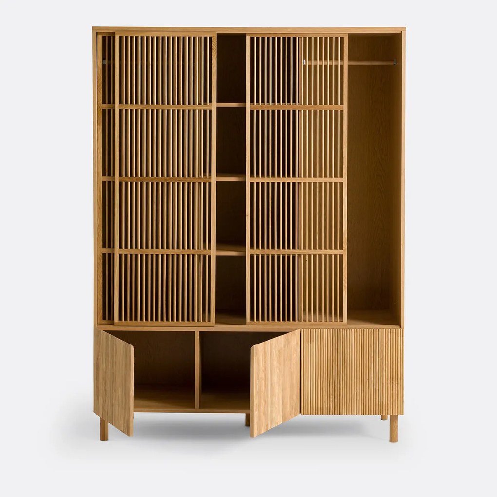 Kast van eikenhout en fineer, 6 deuren, Bilbao