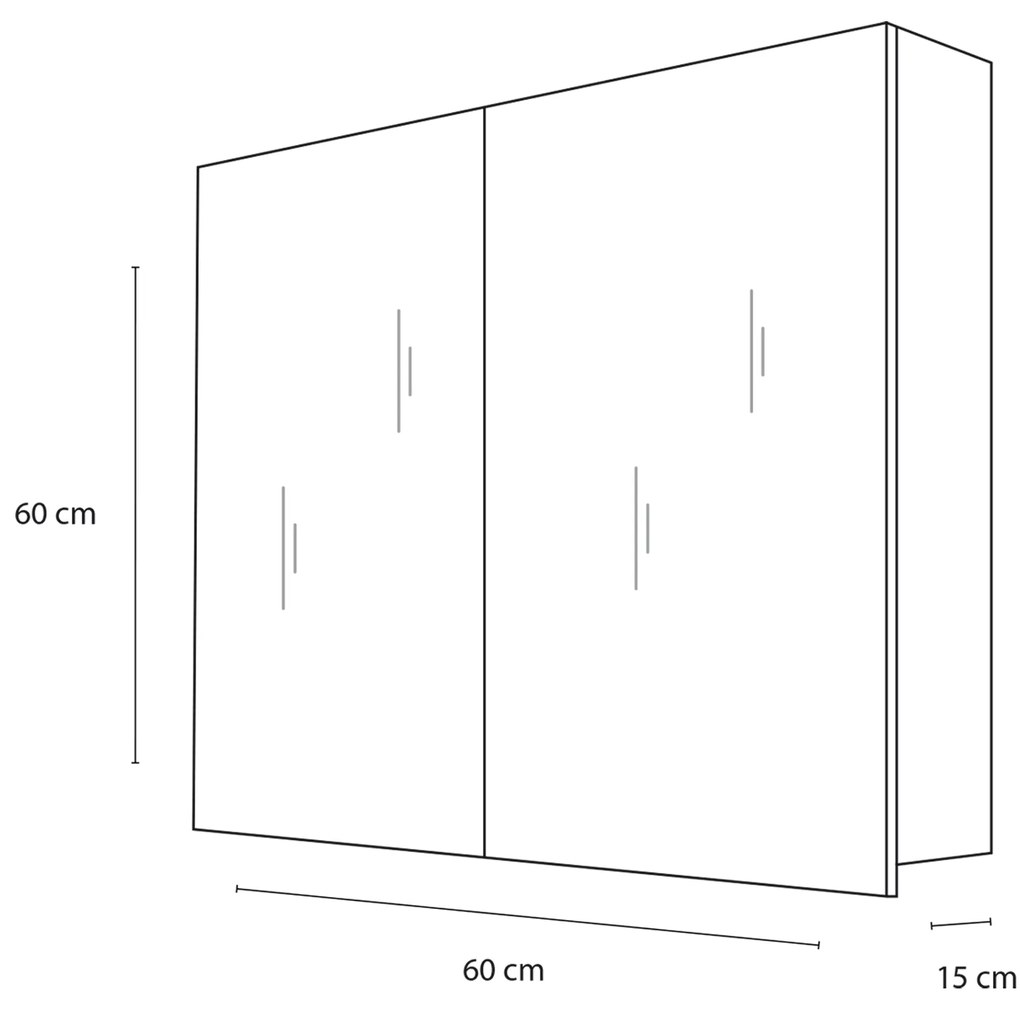 Differnz Style spiegelkast 60x60cm grijs eiken