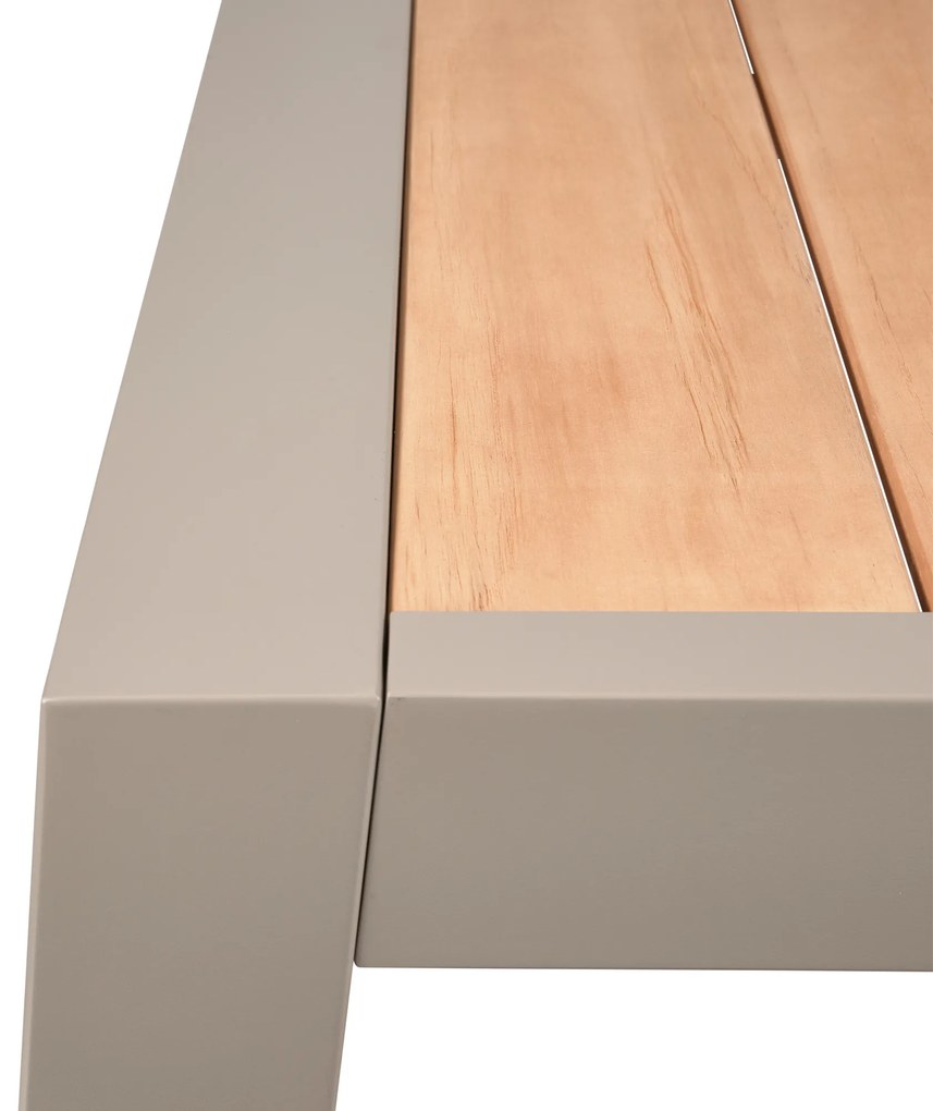 Exotan Sulphur - Eettafel - Teak - Aluminium - Houtlook - 220x100cm - Exotan