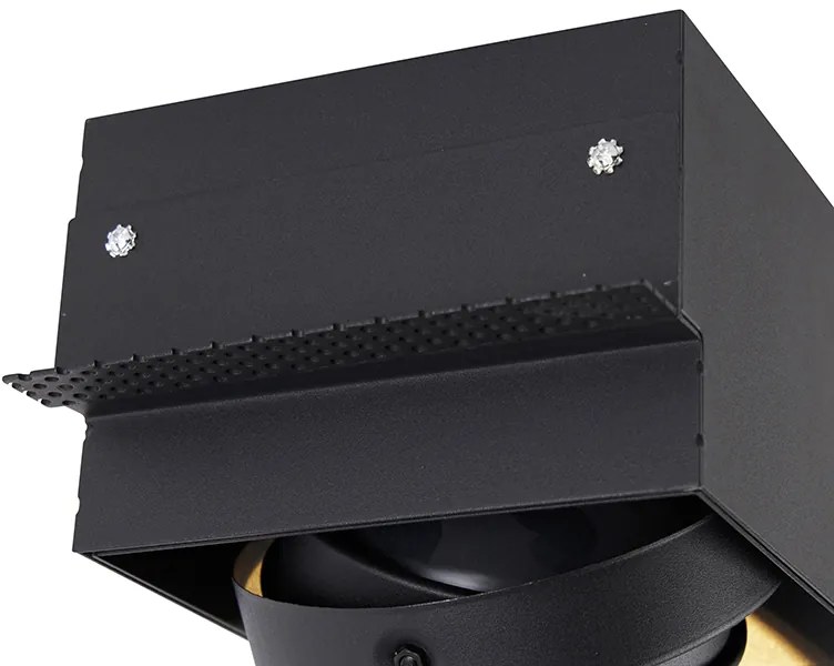 Set van 6 Inbouwspot zwart GU10 AR111 Trimless - Oneon