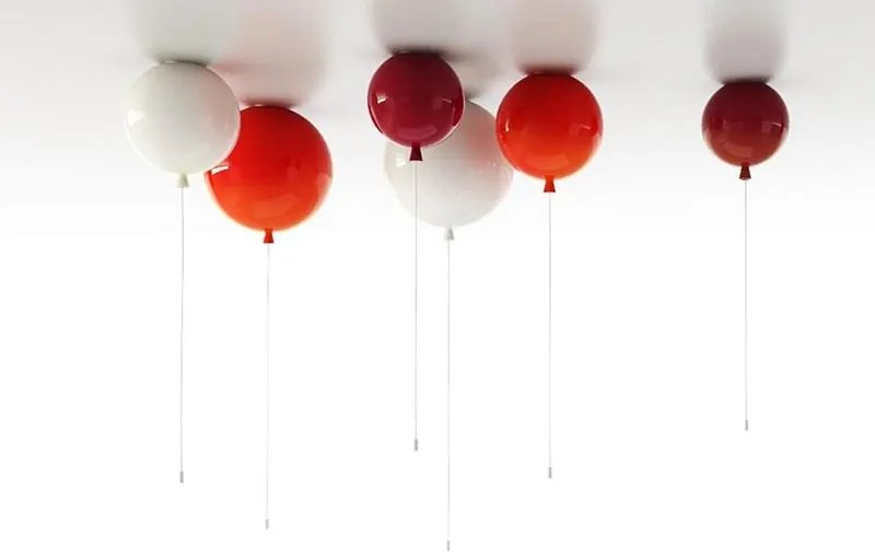 Brokis - Plafondlamp Memory Rood glanzend / Zilver Glas