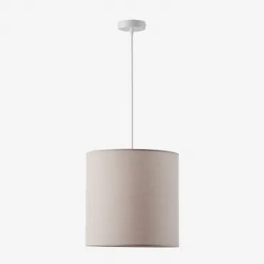 Arlina Stoffen Hanglamp Plafondlamp Wit & Licht Taupe Grijs Ø30 Cm - ↑30 Cm Arlina - Sklum