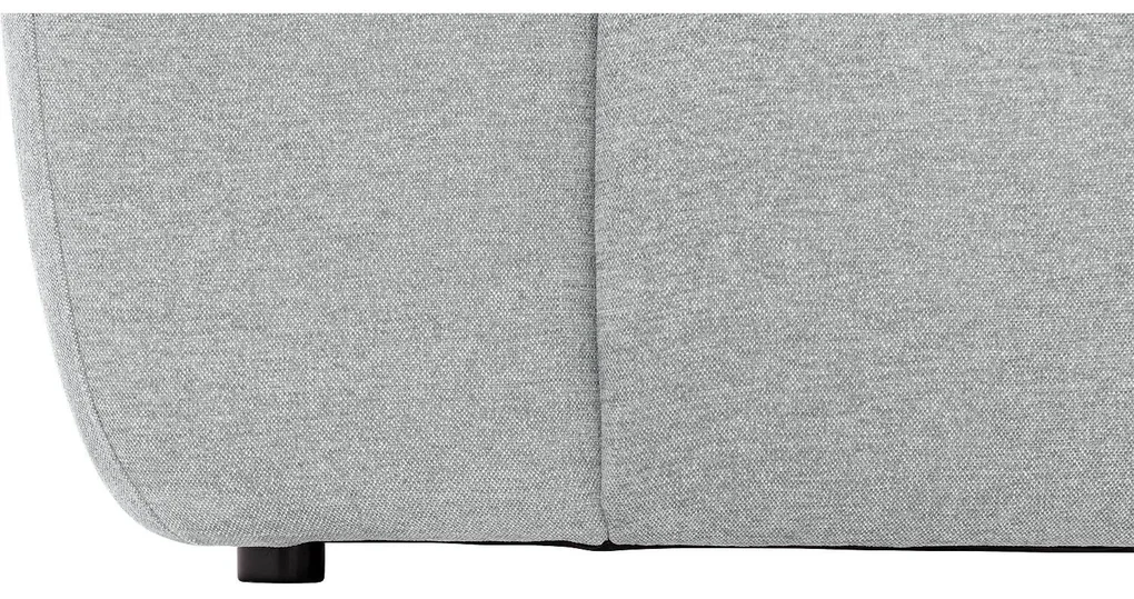 Goossens Excellent Bank Kubus - 40 X 40 Cm Stiksel lichtgrijs, stof, 1,5-zits, modern design met chaise longue rechts