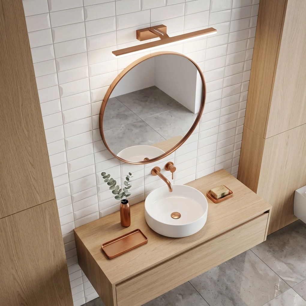 Badkamer LED-wandlamp SWE013-1W 43cm BRUSH COPPER