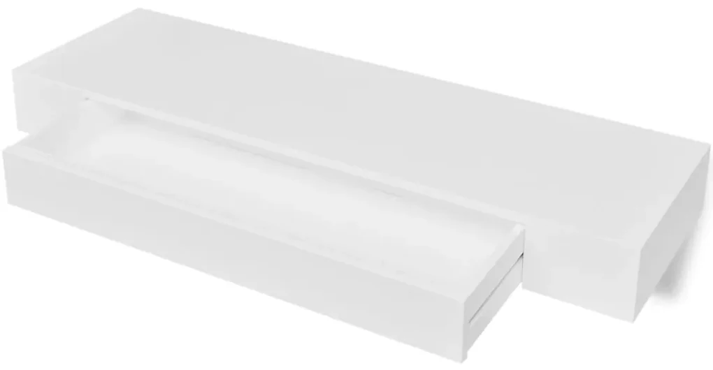 vidaXL Wandschap met lade zwevend MDF wit