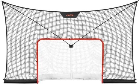 VEVOR Hockeydoel en Net Set 366 x 213 cm met Uitgebreid Dek, Lichtgewicht Draagbare Complete Set, Duurzaam Hockeynet, Straathockeydoel Trainingsset voor Jeugd en Volwassenen