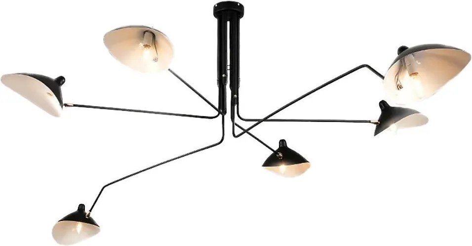 Plafondlamp zwart 6-arms zwart APP570-6C