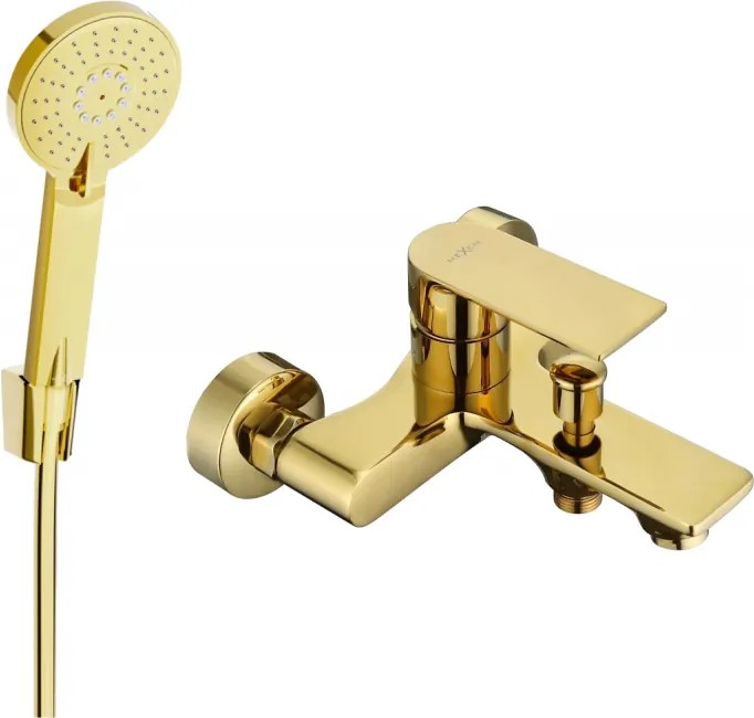 Mexen Royo R40 badkuipkraan met doucheset, goud - 7223R40-50
