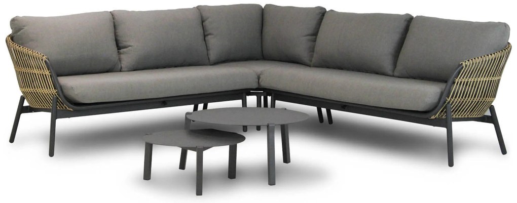 Hoek loungeset 4 personen Aluminium/Outdoor textiel Grijs Coco Nathan/Rimini