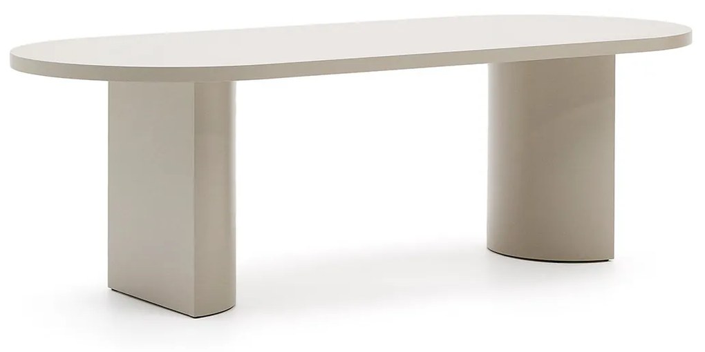 Kave Home Nealy Ovale Eettafel Beige Ecru 240 Cm - 240 X 100cm.