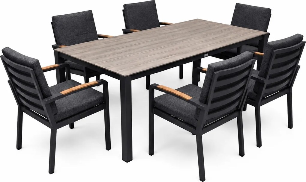 Sydney Costa Rica dining tuinset 240x92xH75 cm 7 delig antraciet polywood